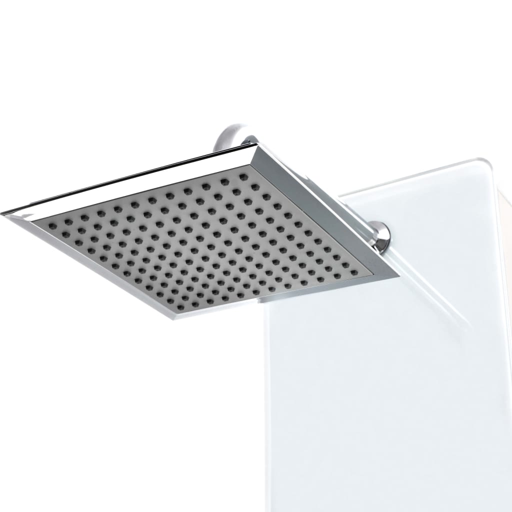 vidaXL Duschpaneel Glas 25×44,6×130 cm Weiß