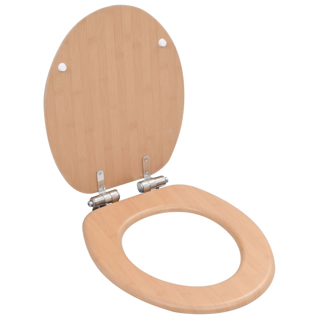 vidaXL Toilettensitz MDF Deckel mit Absenkautomatik Design Weiß