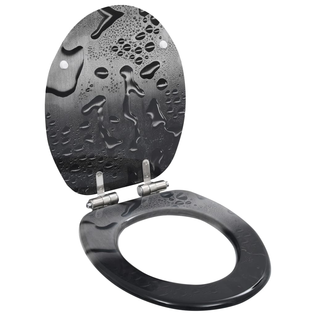 vidaXL Toilettensitz MDF Deckel mit Absenkautomatik Design Weiß