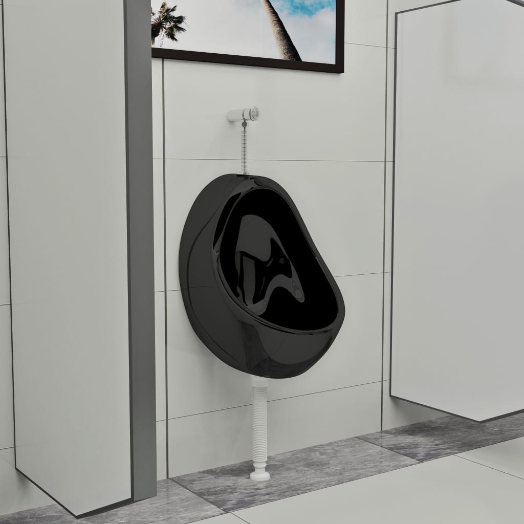vidaXL Wandurinal mit Spülventil Keramik Weiß