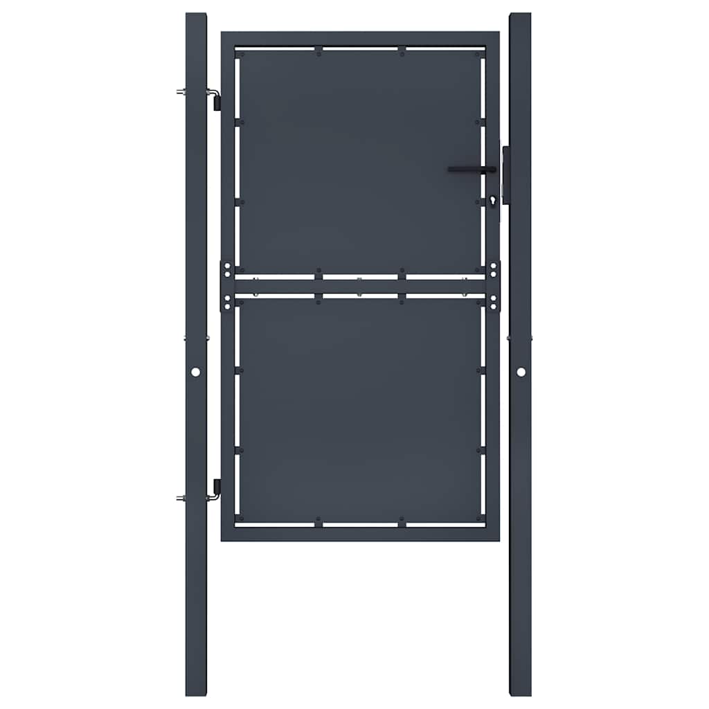 Gartentor aus Stahl 100 x 75 cm Anthrazit