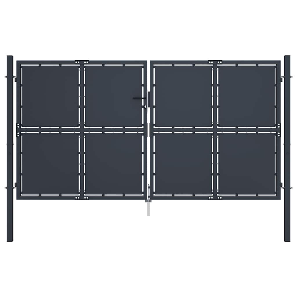 Gartentor aus Stahl 100 x 75 cm Anthrazit