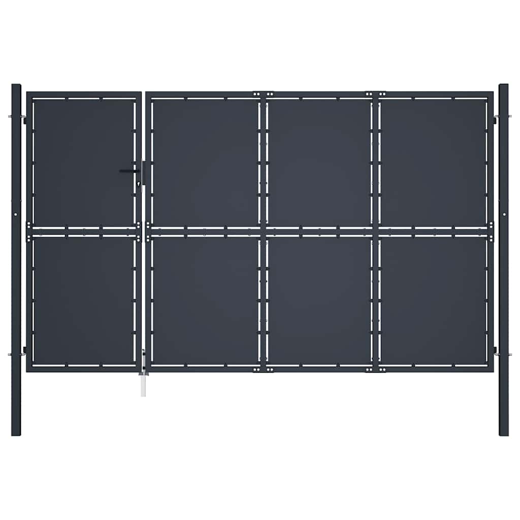 Gartentor aus Stahl 100 x 75 cm Anthrazit