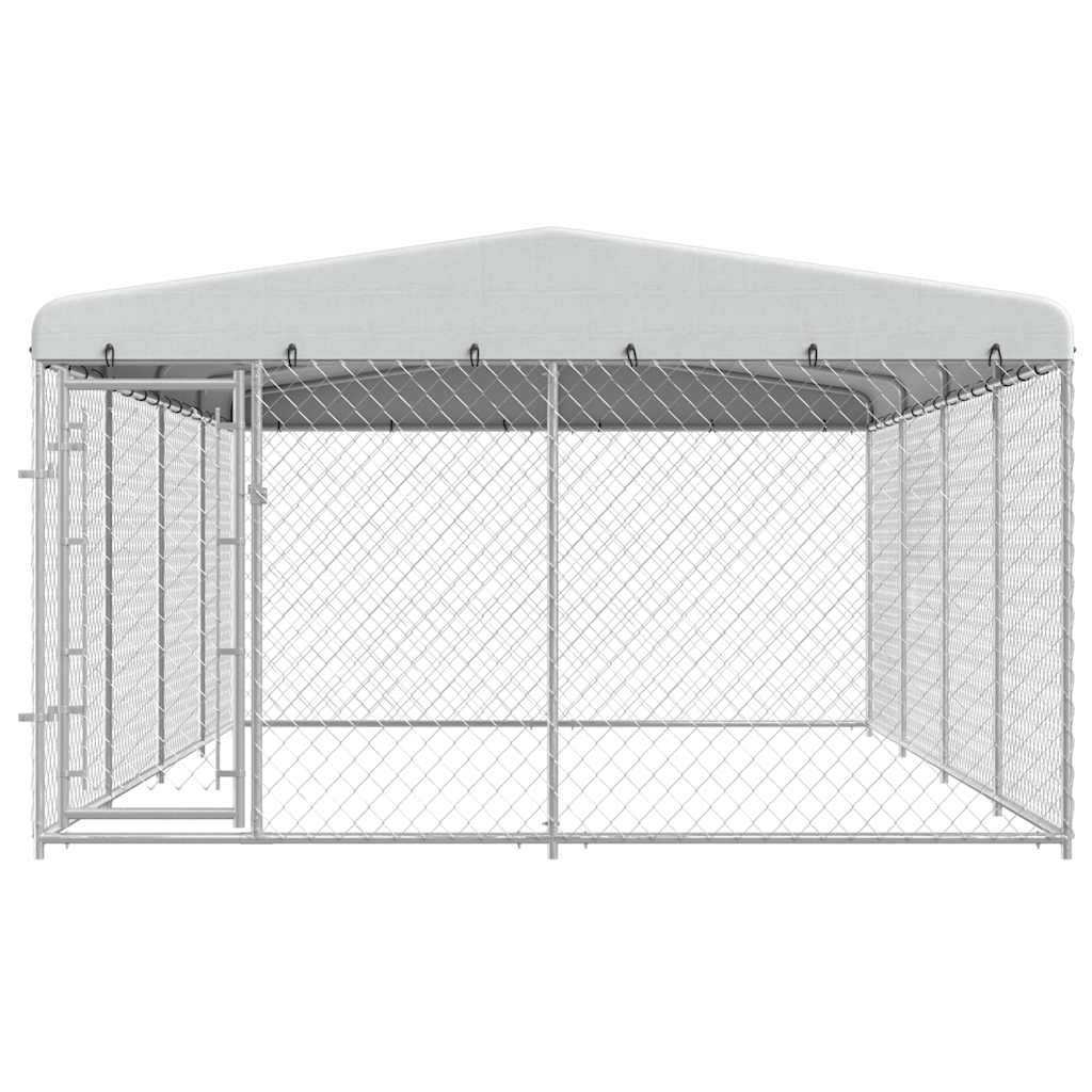 vidaXL Outdoor-Hundezwinger mit Überdachung 7,6x3,8x2,3 m