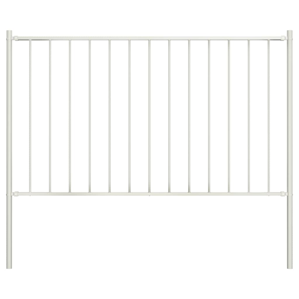 vidaXL Zaunelement mit Pfosten Pulverbeschichteter Stahl 1,81x0,75 m Schwarz