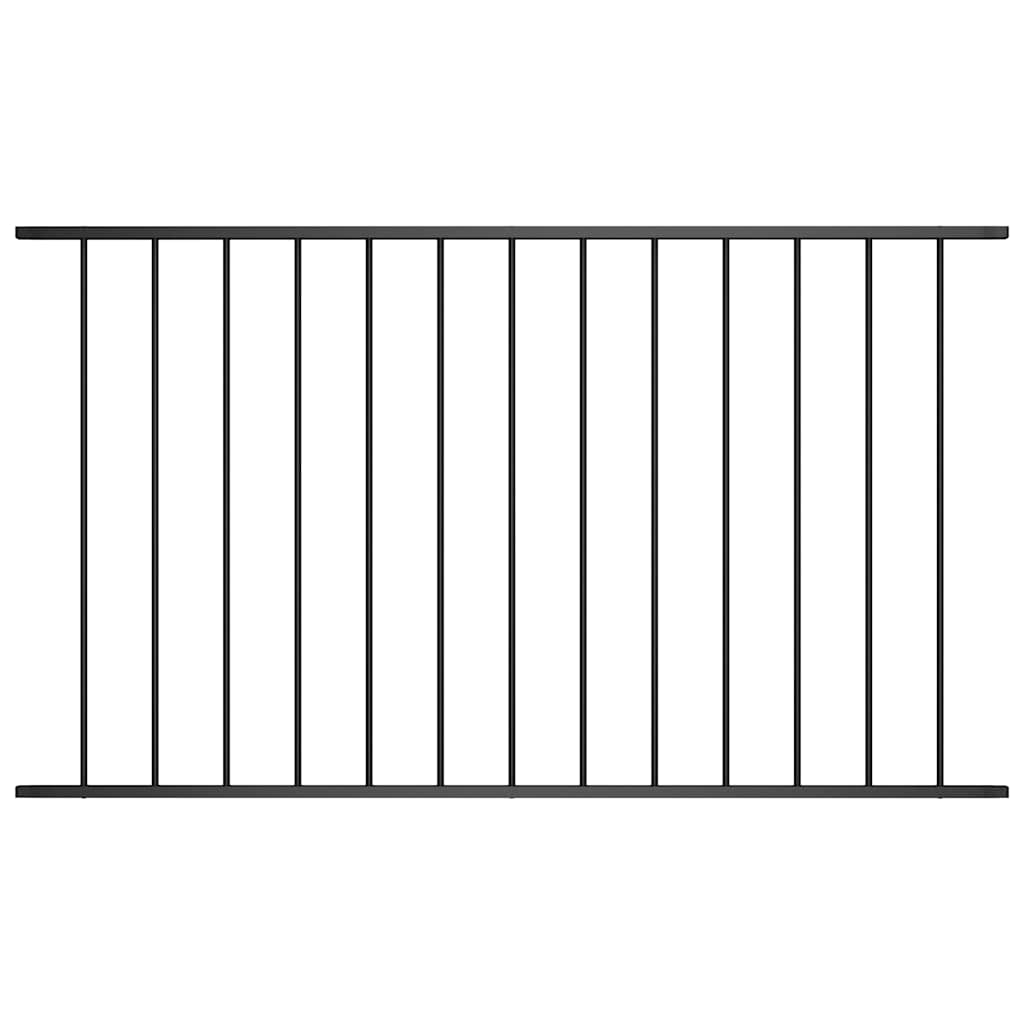vidaXL Zaunelement Pulverbeschichteter Stahl 1,63x0,75 m Schwarz
