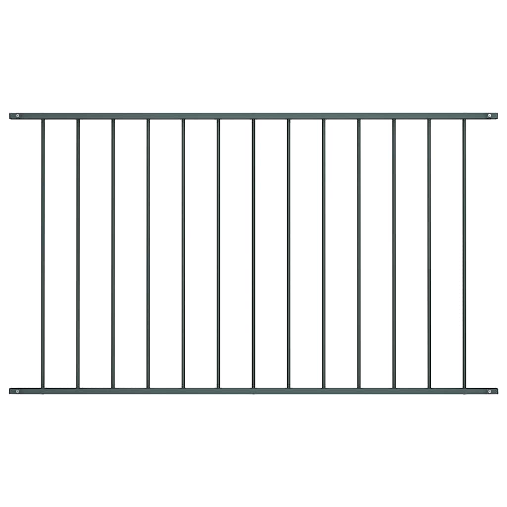 vidaXL Zaunelement Pulverbeschichteter Stahl 1,63x0,75 m Schwarz