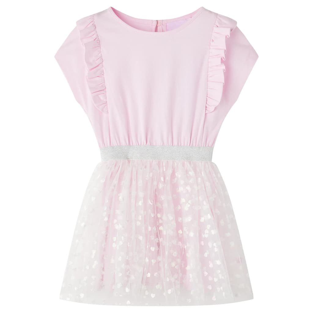Kinderkleid mit Rüschen Hellrosa 92