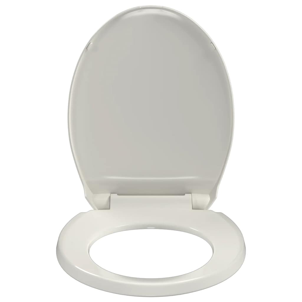 vidaXL Toilettensitz mit Absenkautomatik Hellgrau Oval