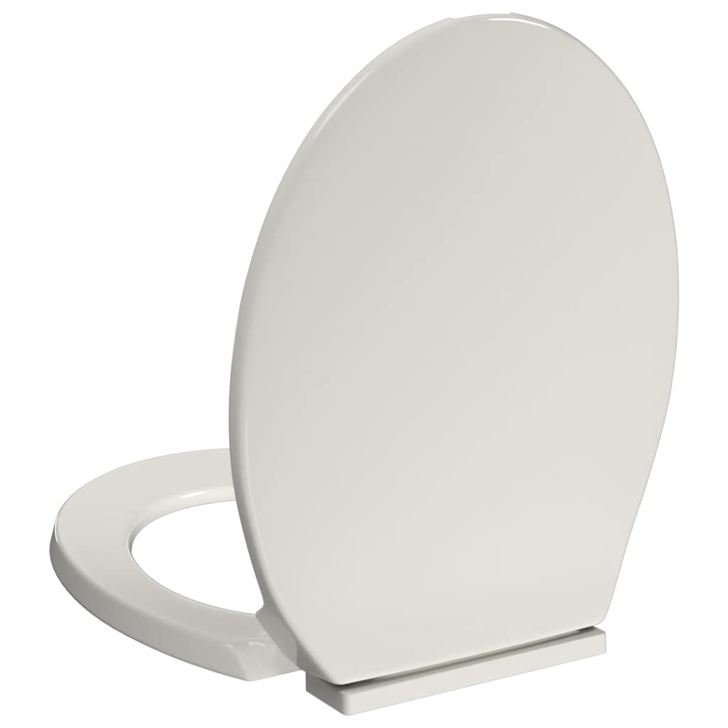 vidaXL Toilettensitz mit Absenkautomatik Hellgrau Oval