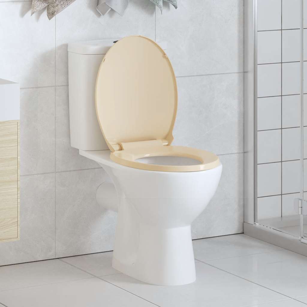 vidaXL Toilettensitz mit Absenkautomatik Hellgrau Oval