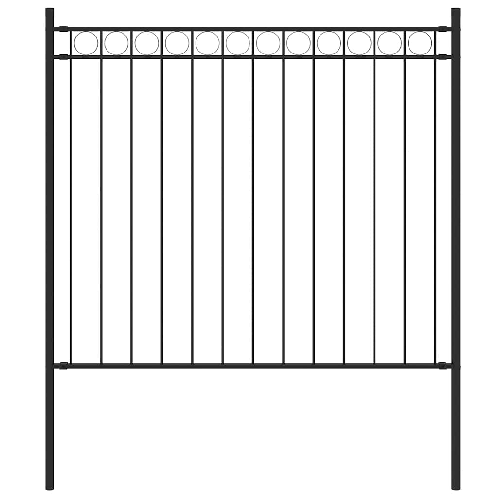 vidaXL Gartenzaun Stahl 1,81x0,8 m Schwarz