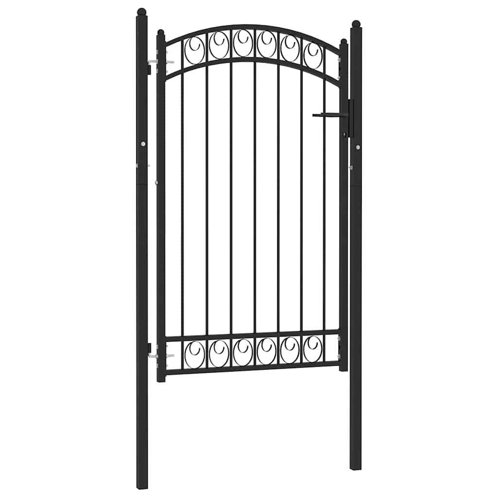 vidaXL Zauntor mit Gewölbter Spitze Stahl 100x100 cm Grün