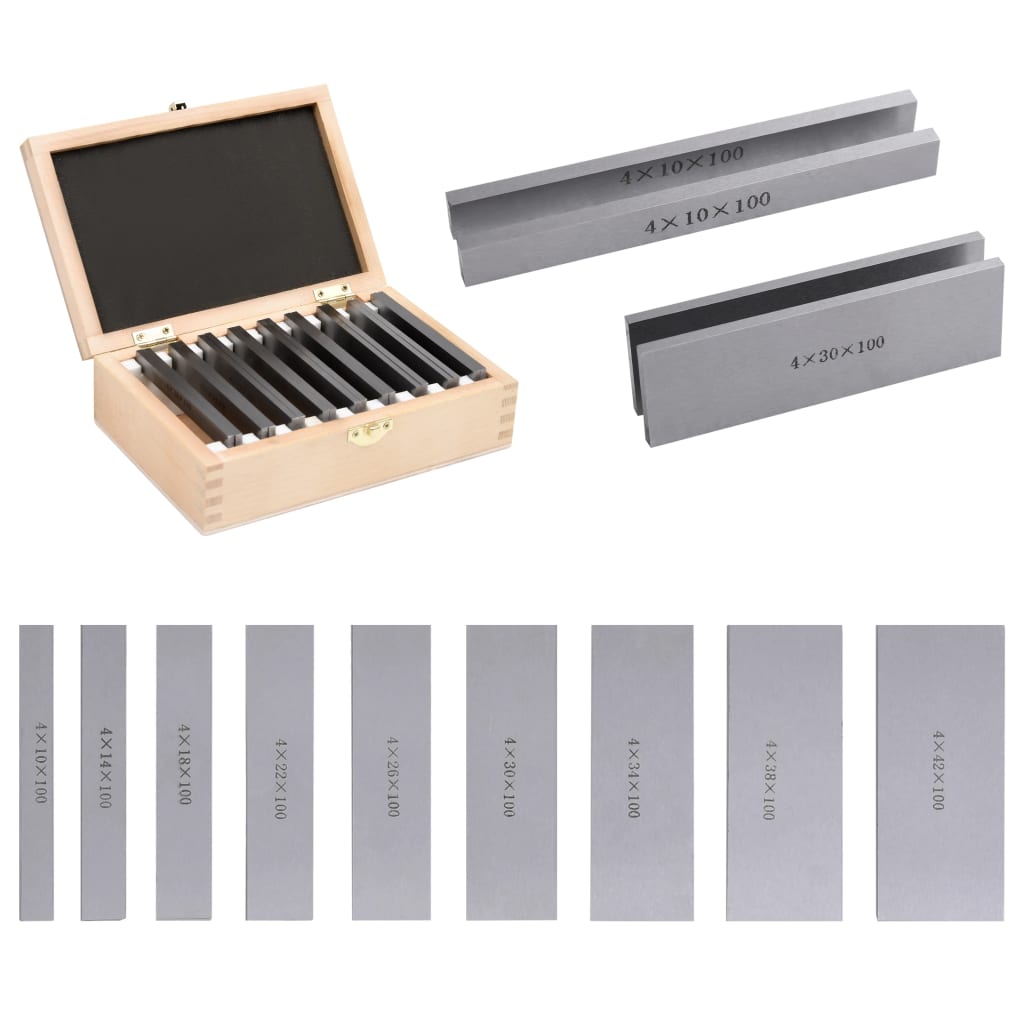 vidaXL Parallelunterlagen 100 mm 18 Stk. 10-42 mm