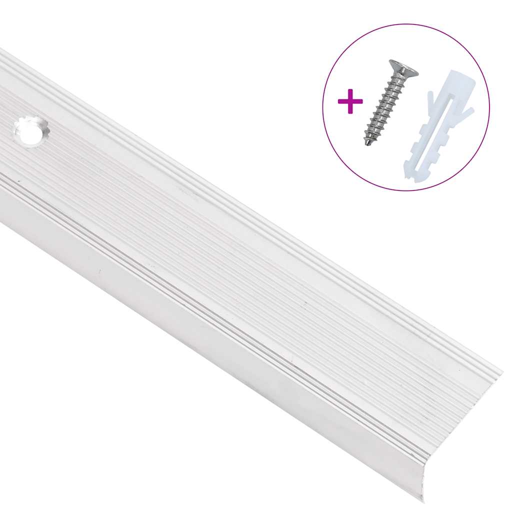 vidaXL Treppenkantenprofile in L-Form 5 Stk. Aluminium 90 cm Silbern