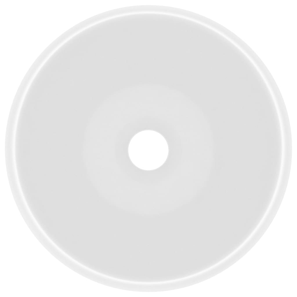 vidaXL Luxuriöses Waschbecken Rund Matt Weiß 40x15 cm Keramik