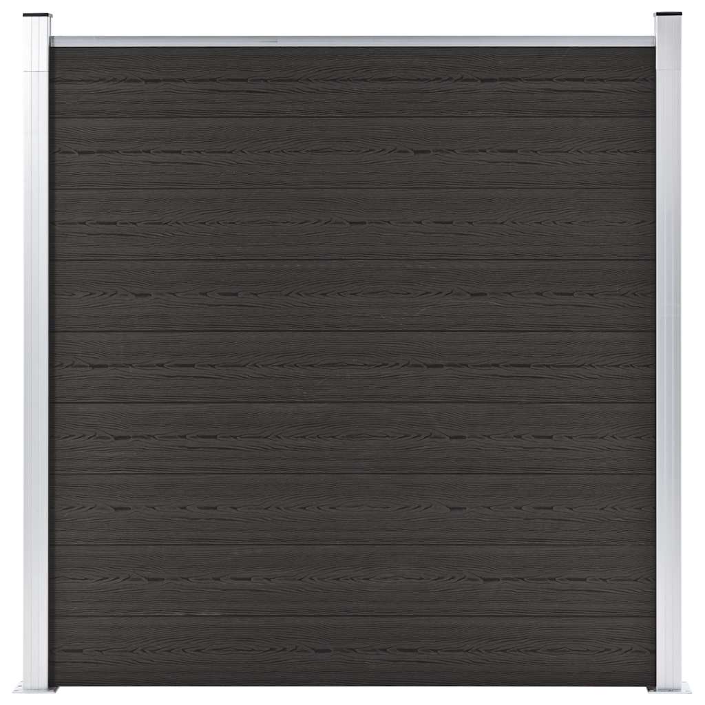 vidaXL Zaunelement WPC 180x186 cm Schwarz