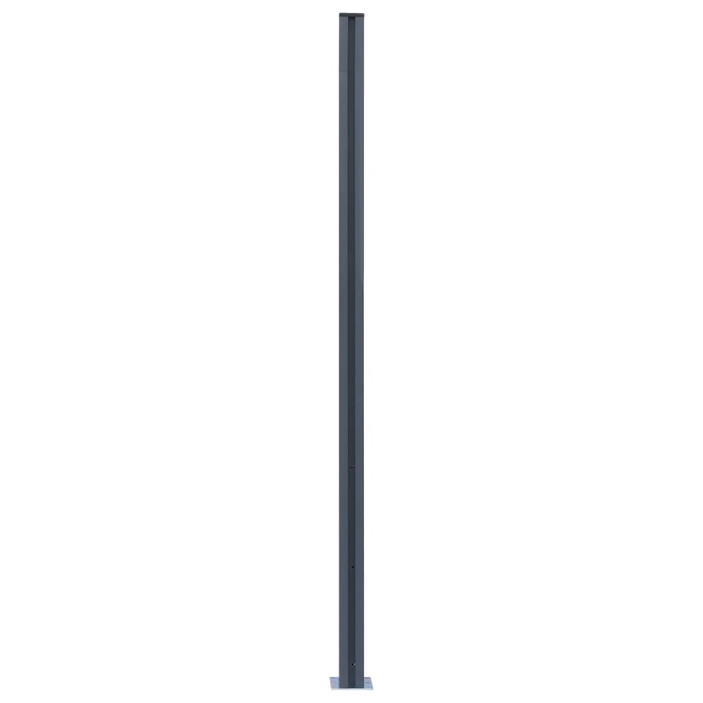 vidaXL Zaunpfosten 2 Stk. Dunkelgrau 185 cm Aluminium