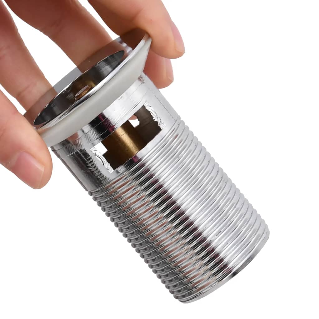 vidaXL Ablaufgarnitur mit Überlauf Chrom 6,4x6,4x9,1 cm