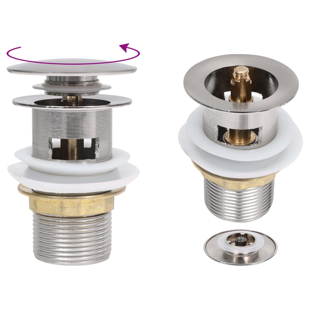 vidaXL Ablaufgarnitur mit Überlauf Chrom 6,4x6,4x9,1 cm