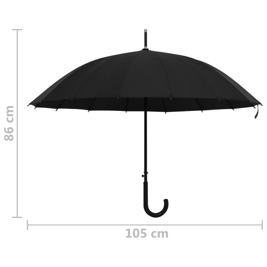 vidaXL Regenschirm Automatisch Schwarz 105cm
