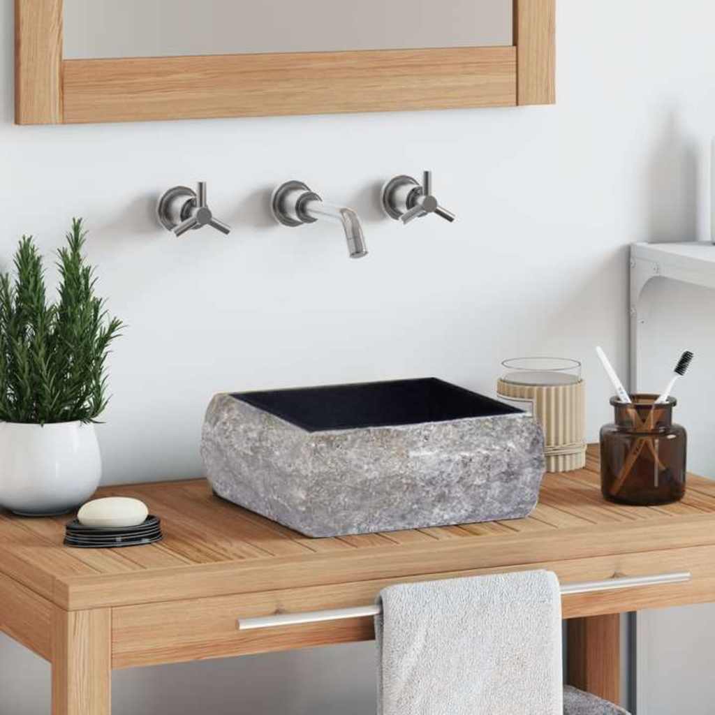 vidaXL Waschbecken Creme 30x30x13 cm Marmor