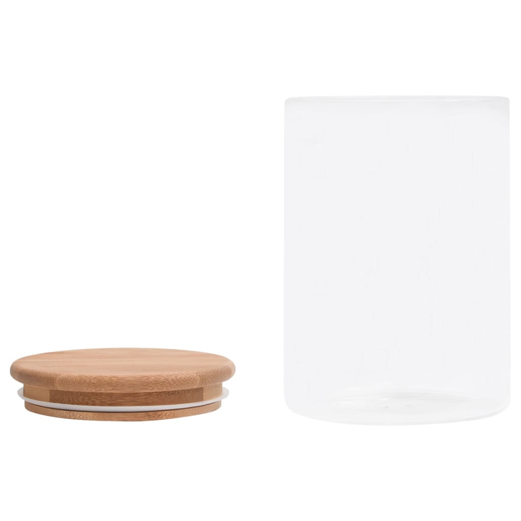 vidaXL Vorratsgläser mit Bambusdeckel 4 Stk. 800 ml