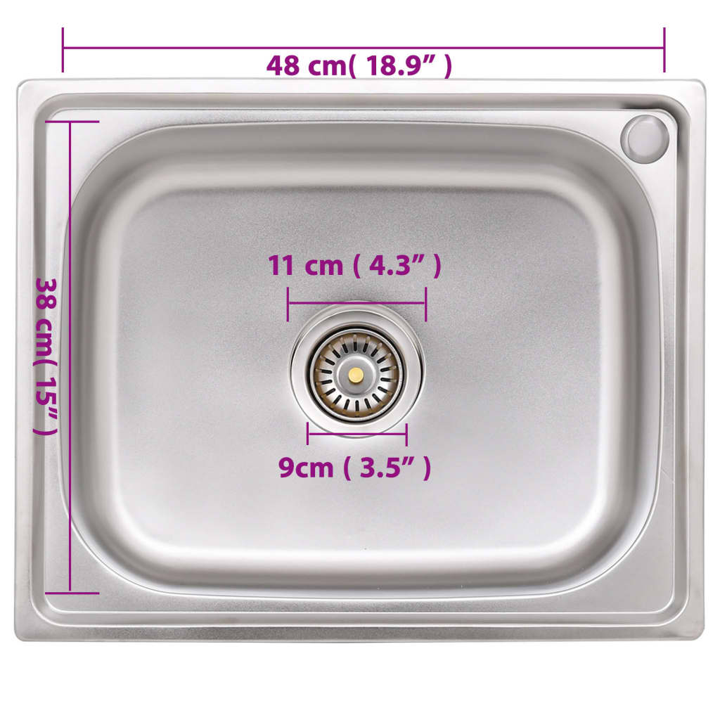 vidaXL Camping-Spüle Edelstahl