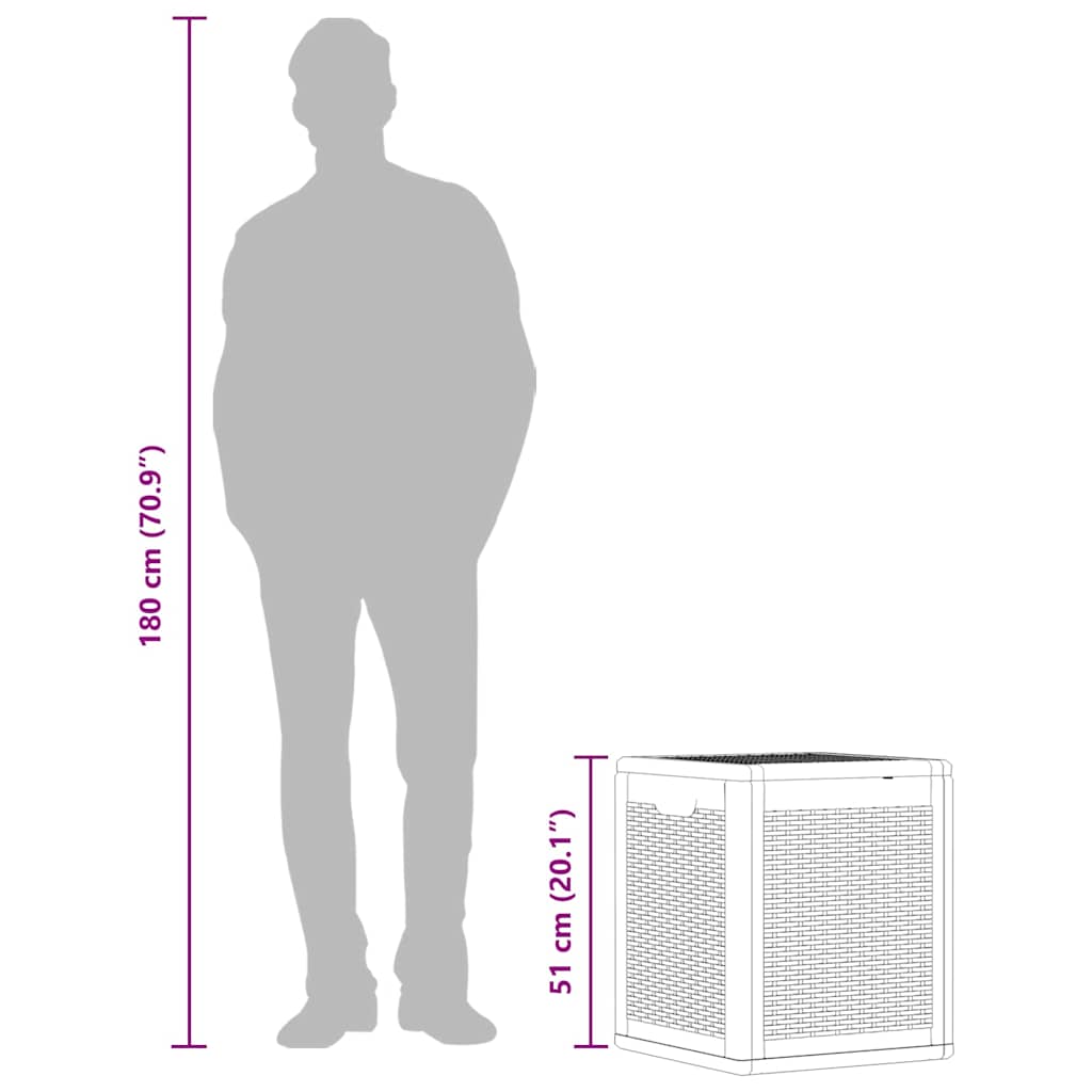 vidaXL Garten-Aufbewahrungsbox 90 L Schwarz PP Rattan