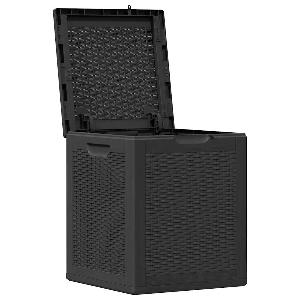 vidaXL Garten-Aufbewahrungsbox 90 L Schwarz PP Rattan