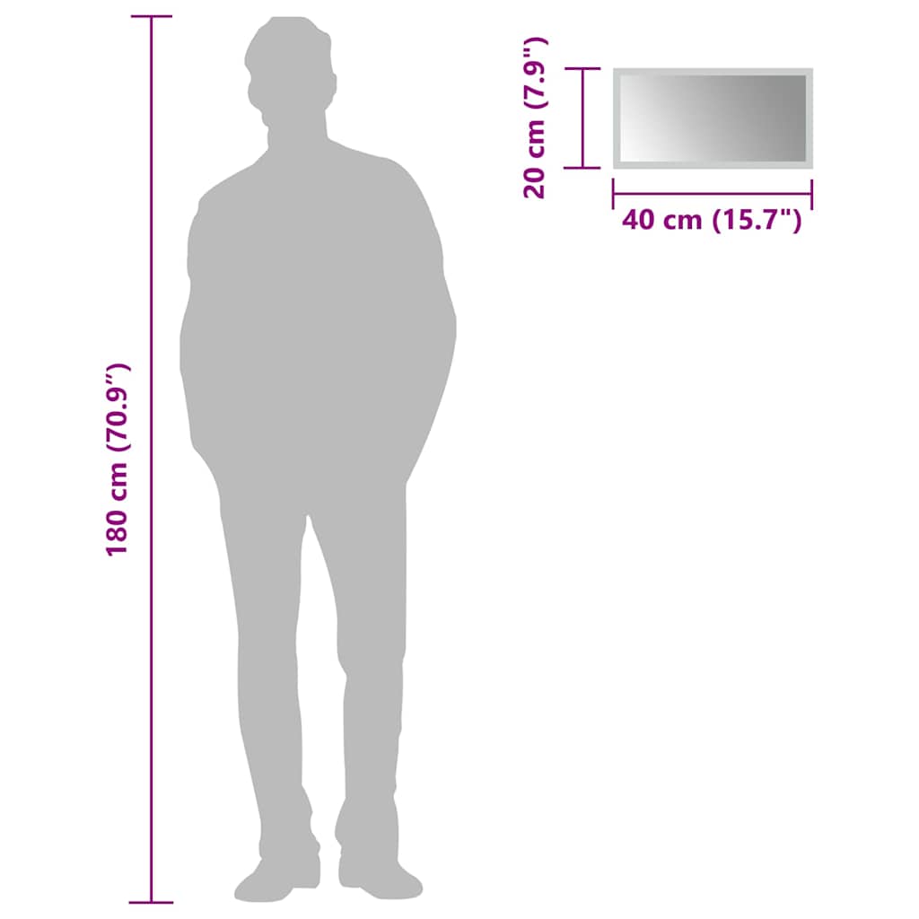 vidaXL LED-Badspiegel 40x20 cm