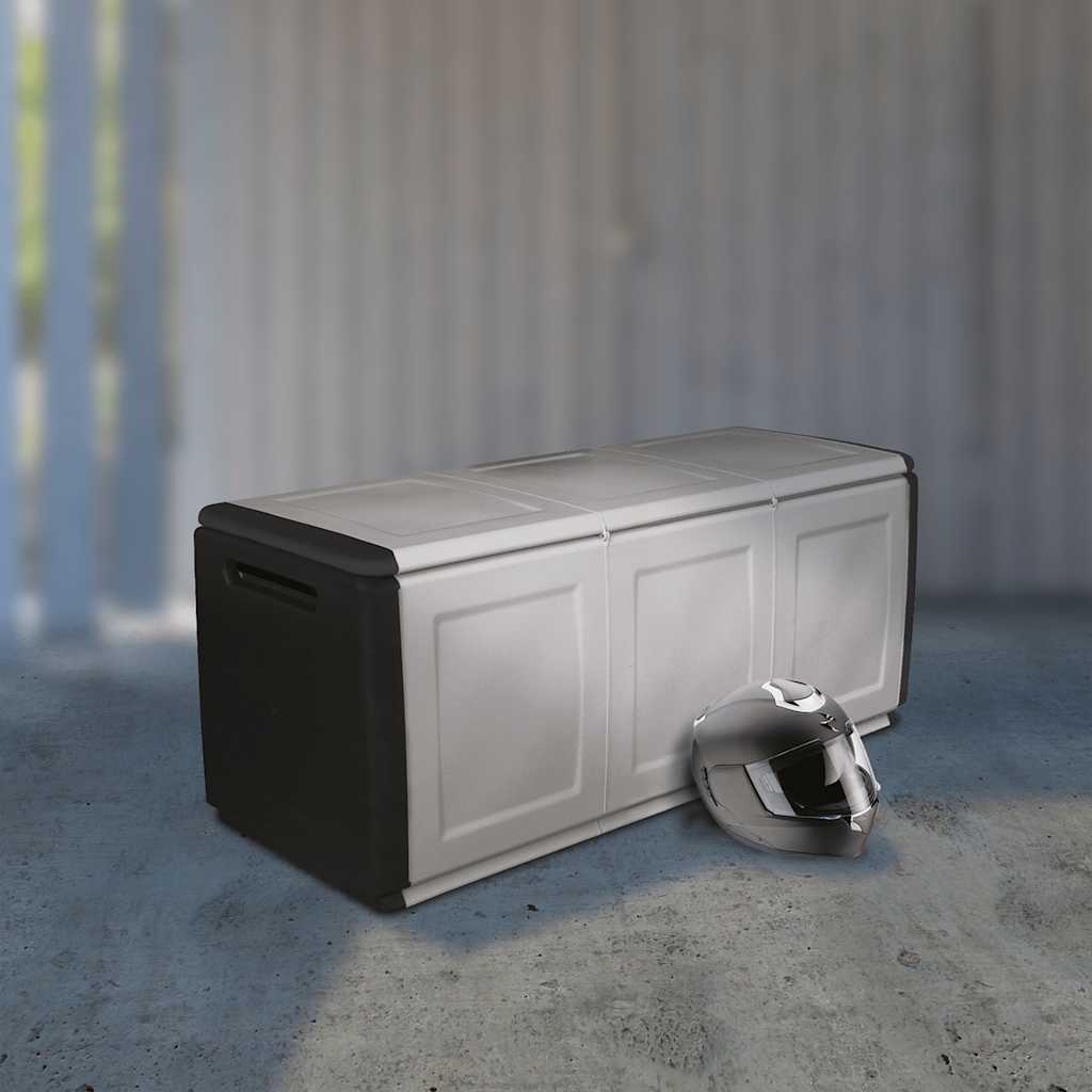 Garten-Aufbewahrungsbox 54x53x57 cm 130 L Dunkelgrau Schwarz