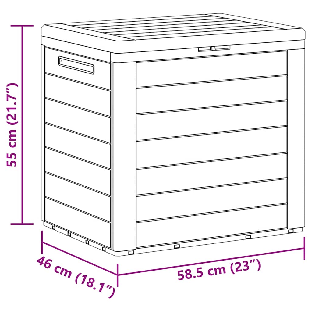 vidaXL Gartentruhe Braun 58,5x46x55 cm Polypropylen