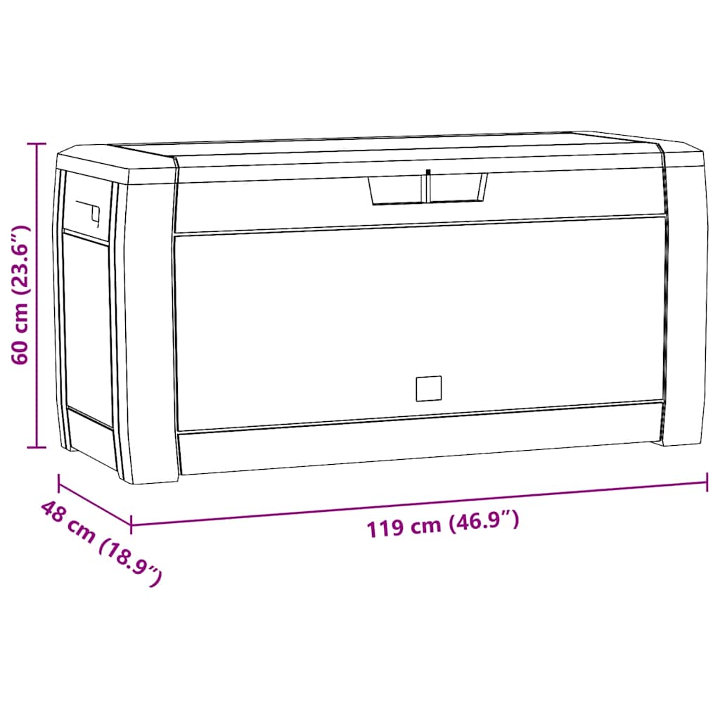 vidaXL Gartentruhe Braun 119x48x60 cm Polypropylen