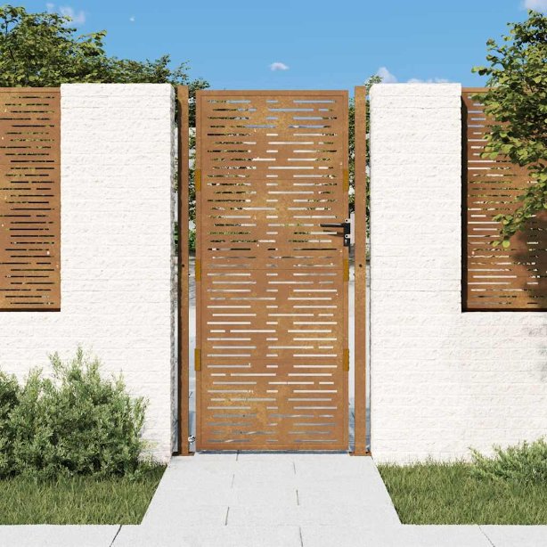 vidaXL Gartentor 100x75 cm Cortenstahl Quadratisches Design