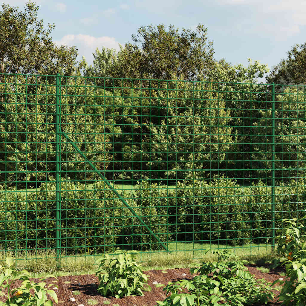 Maschendrahtzaun Grün 0,8x10 m Verzinkter Stahl
