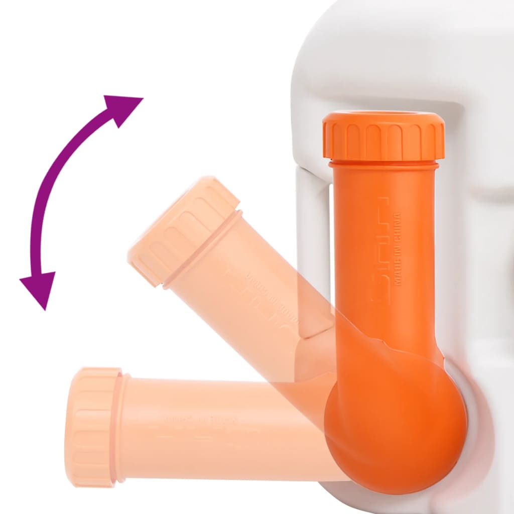 vidaXL Camping-Einbautoilette Weiß 24+17 L HDPE & Stahl