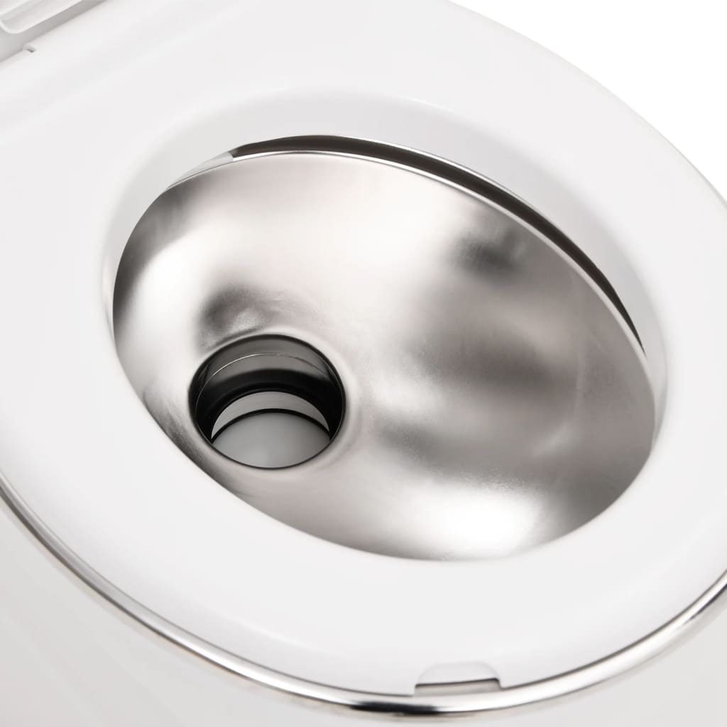 vidaXL Camping-Einbautoilette Weiß 24+17 L HDPE & Stahl