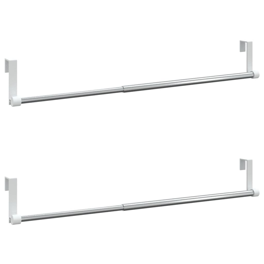 vidaXL Gardinenstangen 2 Stk. Weiß und Silbern 40-60 cm Aluminium