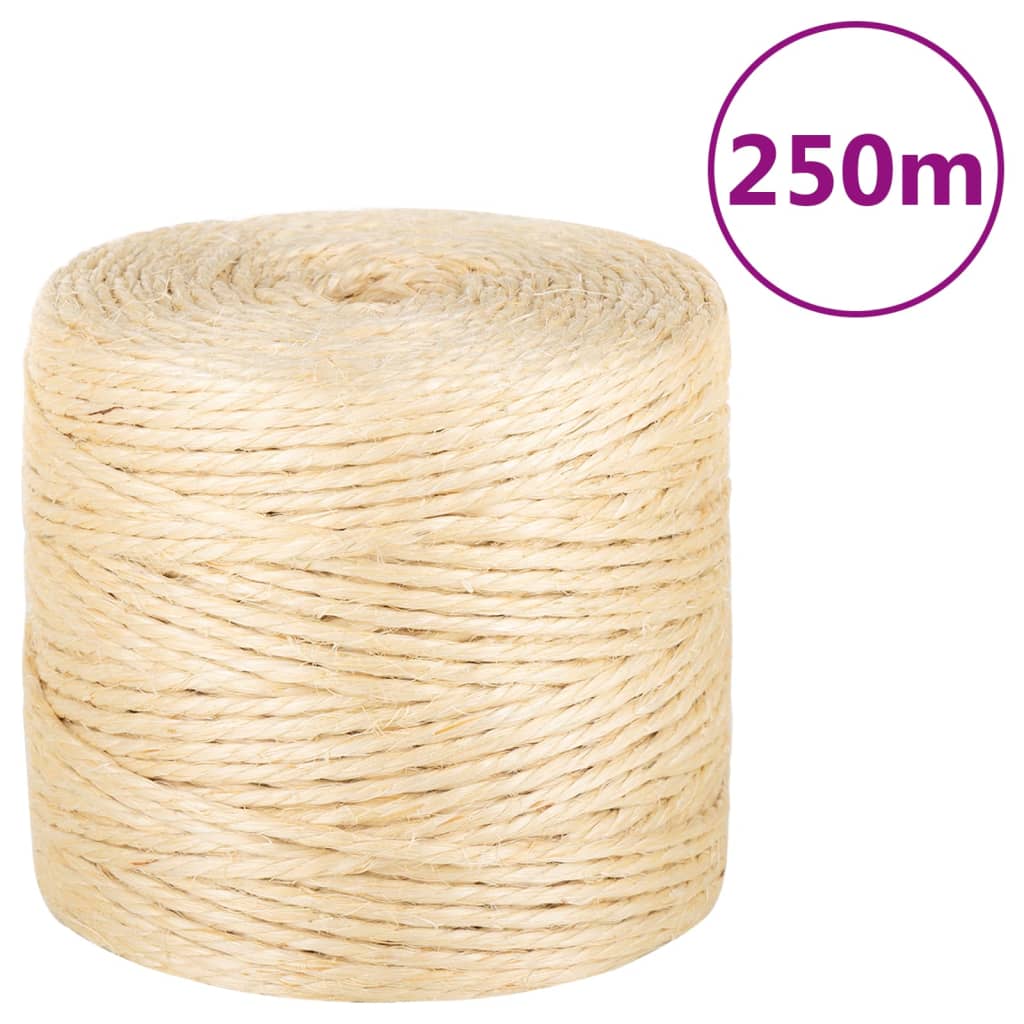 vidaXL Seil 100% Sisal 6 mm 100 m