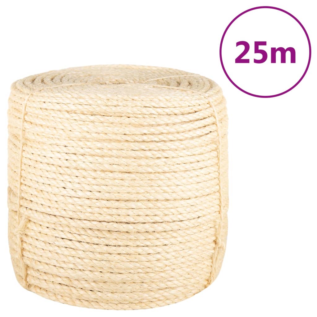 vidaXL Seil 100% Sisal 6 mm 100 m