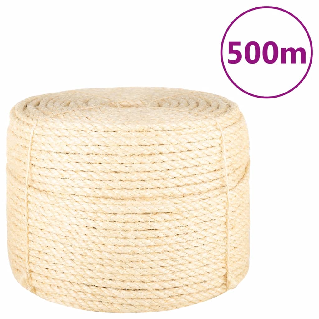 vidaXL Seil 100% Sisal 6 mm 100 m