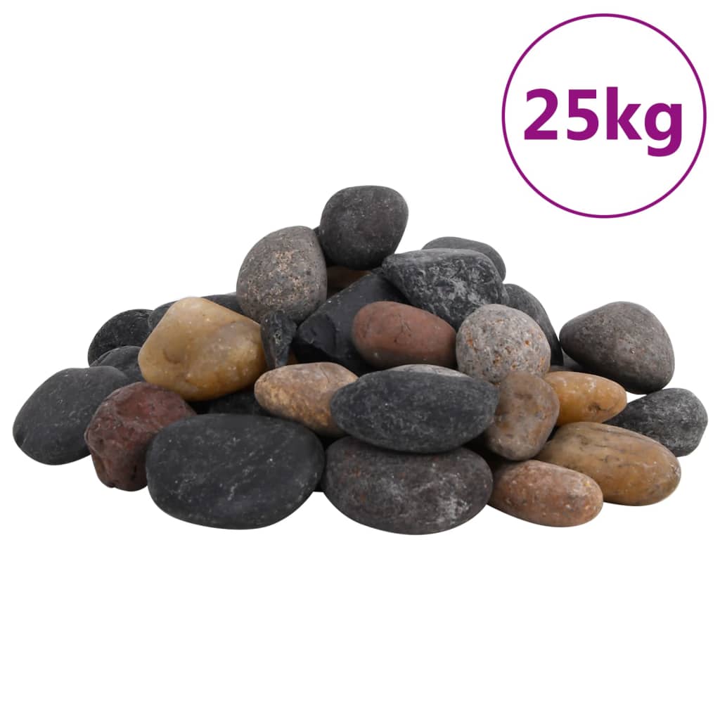 vidaXL Polierte Kiesel 10 kg Mehrfarbig 2-5 cm
