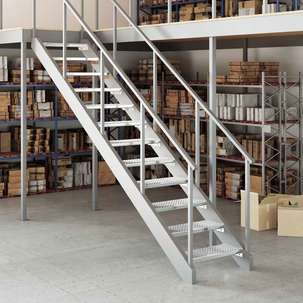 vidaXL Gitterroststufe 60x24x7 cm Verzinkter Stahl