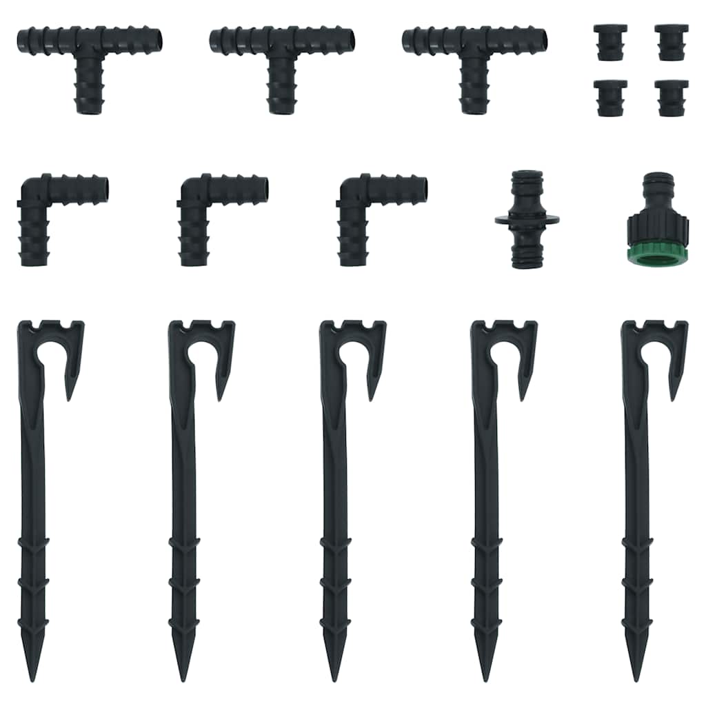 vidaXL Tropfschlauch Schwarz 0,6" 10 m Gummi