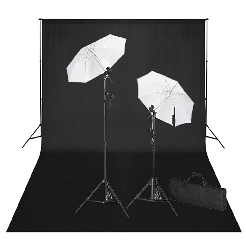 vidaXL Fotostudio-Set mit Grünem Hintergrund 600×300 & Leuchten