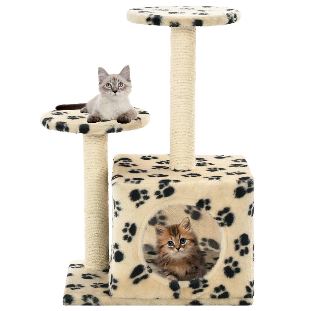 Katzenbaum mit Sisal-Kratzsäulen 60 cm Grau