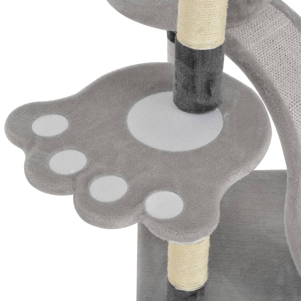 vidaXL Kratzbaum mit Sisal-Kratzsäulen Grau 145 cm