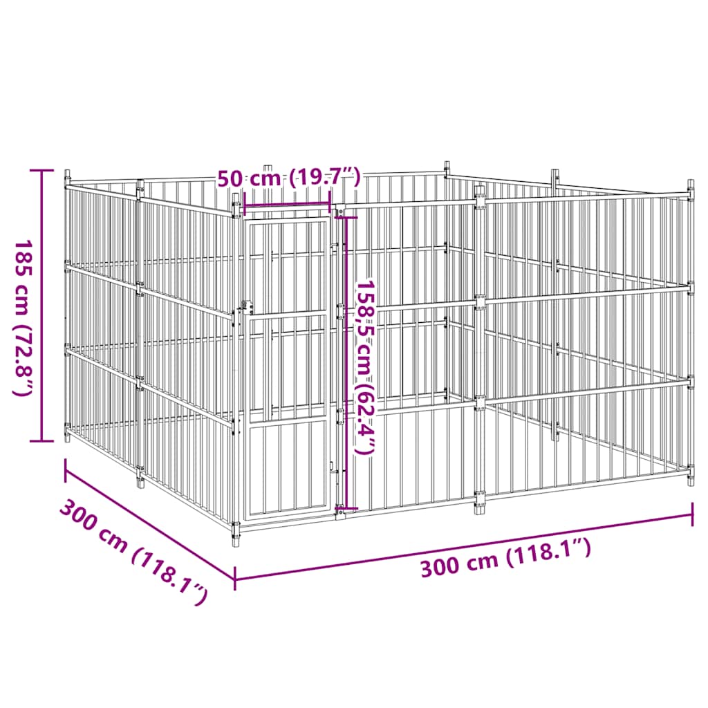 vidaXL Outdoor-Hundezwinger 300×300×185 cm