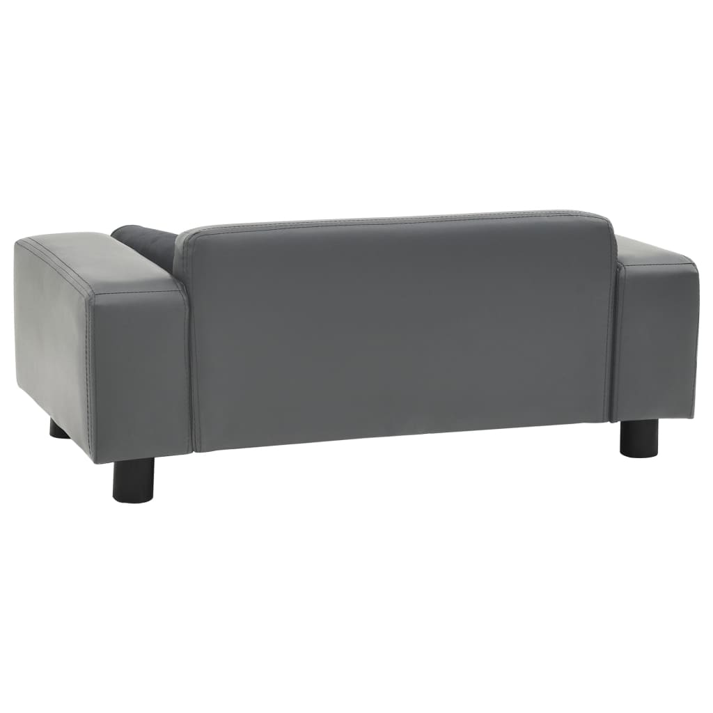 vidaXL Hundesofa Grau 81x43x31 cm Plüsch und Kunstleder